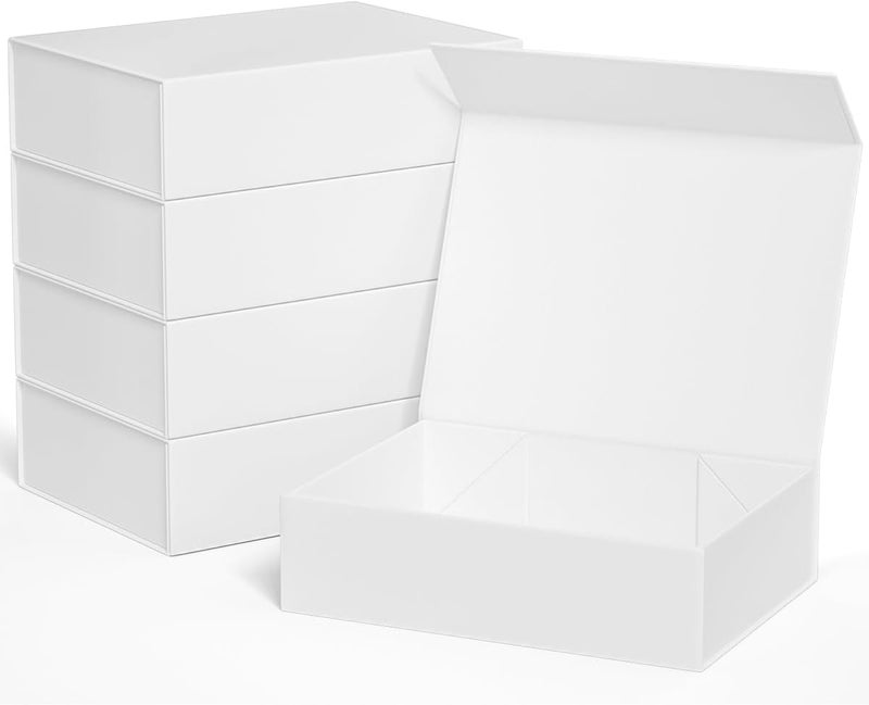 ROSTELACK White Gift Boxes 11.9" x 8.5" x 3.3" with Magnetic Closure Lid Gift Box for Presents,Bridesmaid Gifts Boxe,Cute Boxes,Birthday Gift Box,Luxury for Gift Packaging, Magnetic Gift Boxe for Wrapping Gifts - Image 1